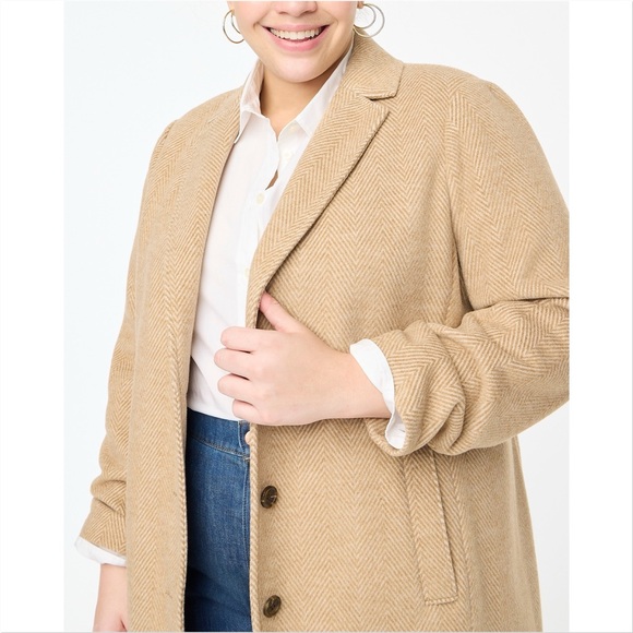 J.Crew Factory Herringbone Topcoat - Picture 5 of 12